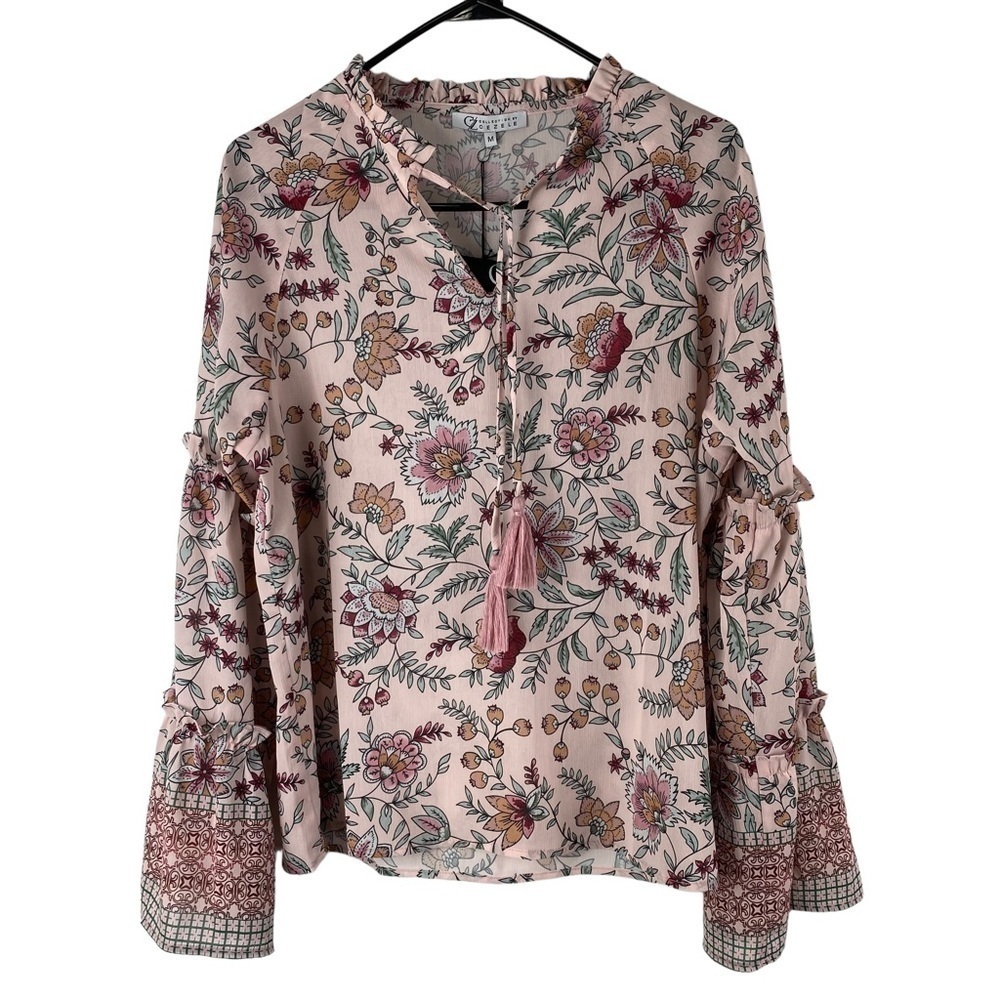 Cezele boho bell sleeve shirt NWT size M